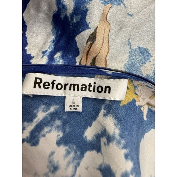 Reformation Freya Silk Dress Angel Cloud Print TAYLOR SWIFT Inspired - L - Picture 13 of 15